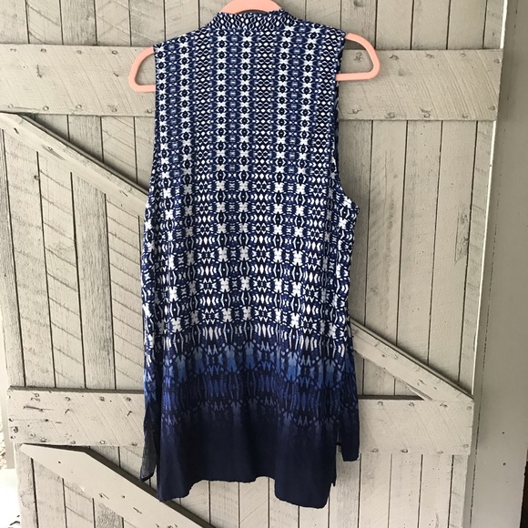 Ruby Rd Long Blue Decorative Vest - Picture 5 of 5